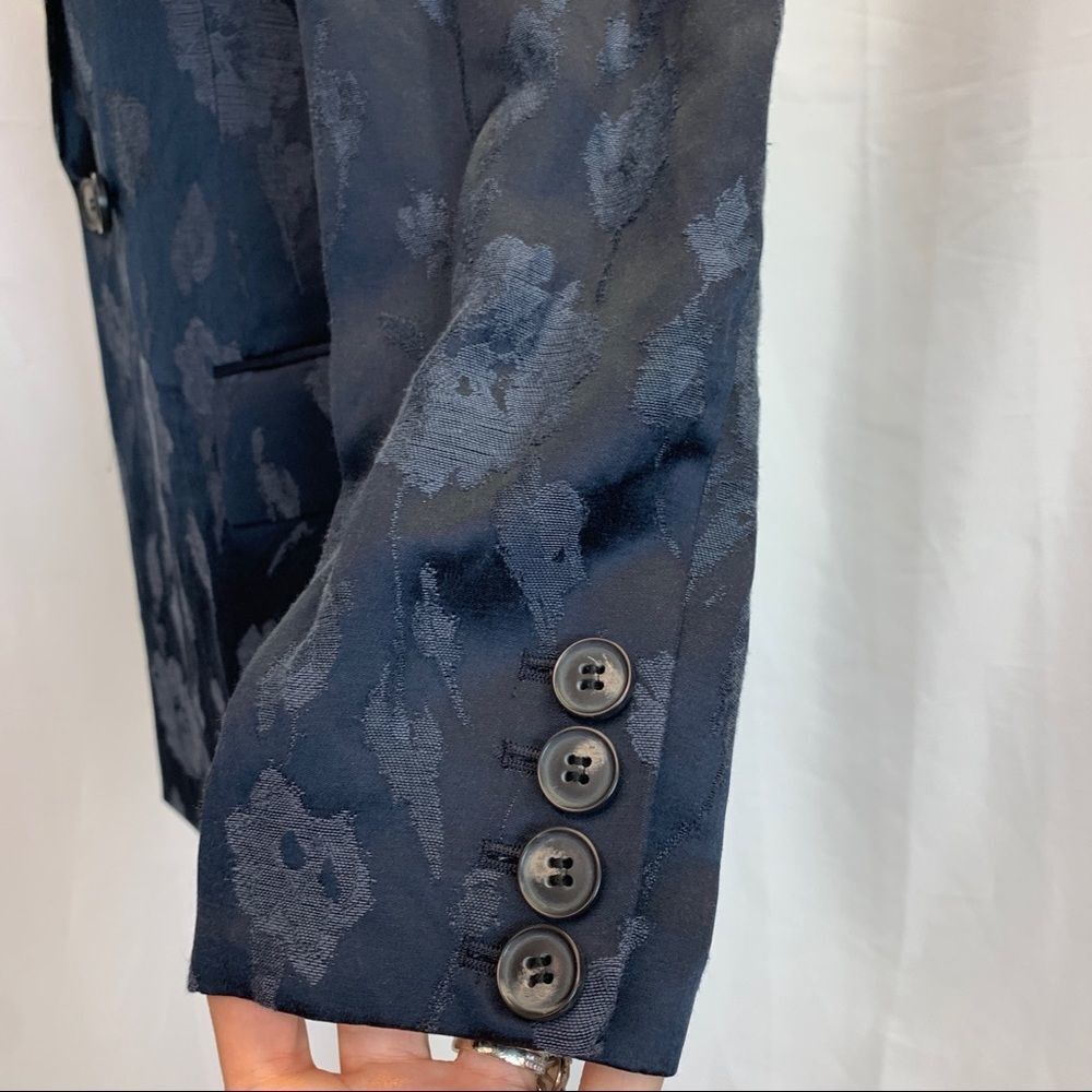 REISS Peony jacket jacquard double breasted blazer in navy Sz 6 NWOT - Picture 11 of 17